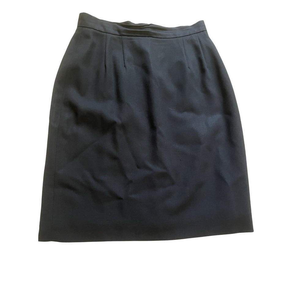 VTG 90s Wool Mini Skirt Black‎ Size 2 Bill Burns USA Lined Office Boss Classic
